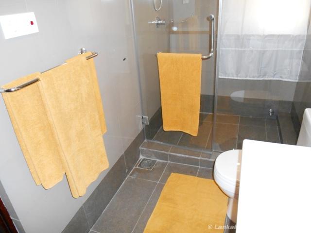 spacious shower cubicle & the towels